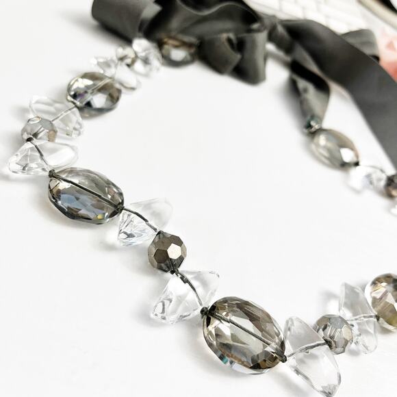 Stella & Dot Claire Faceted Glass Bead Ribbon Adjustable Necklace - Picture 7 of 7